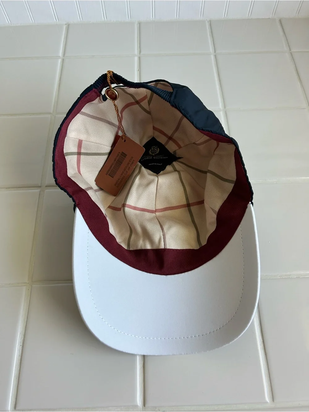 Loro Piana Storm System Navy Blue Microfiber Baseball Cap NWT
